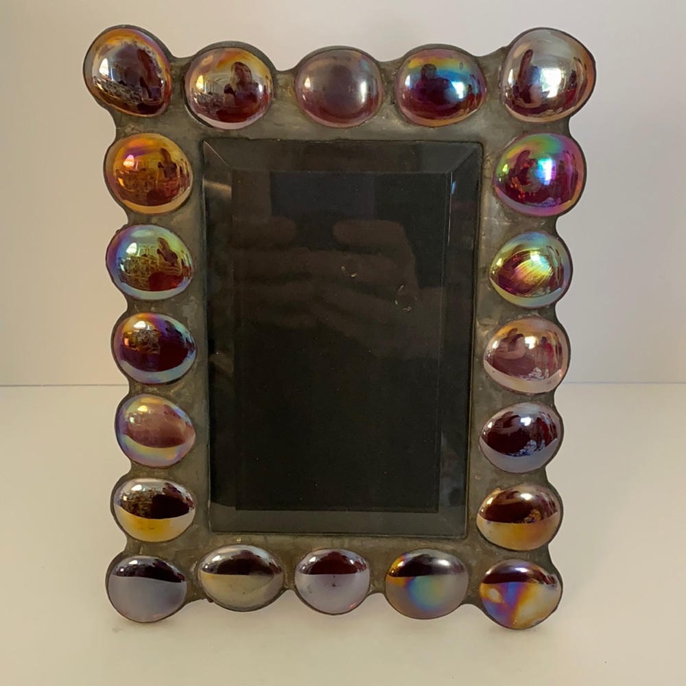 Picture frame by Diane Markin.  Iridescent glass.